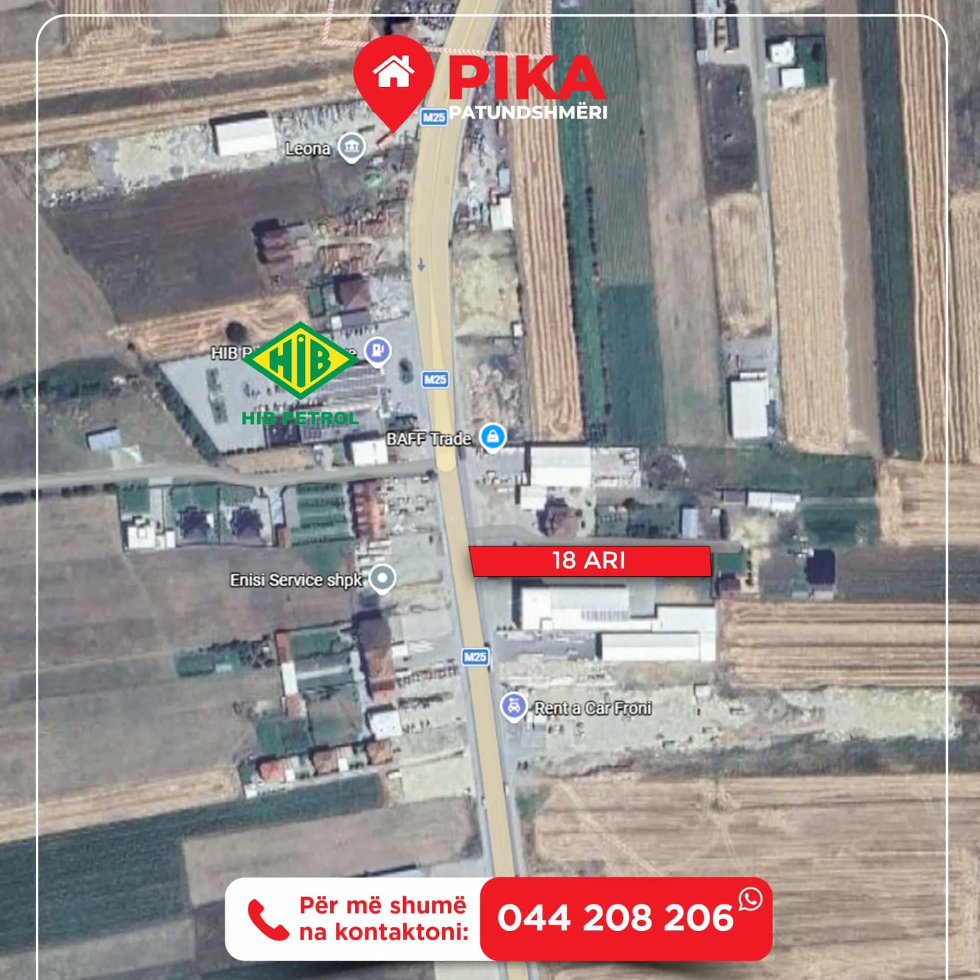 Spacious 1800 m² land plot available for rent in Podujeva