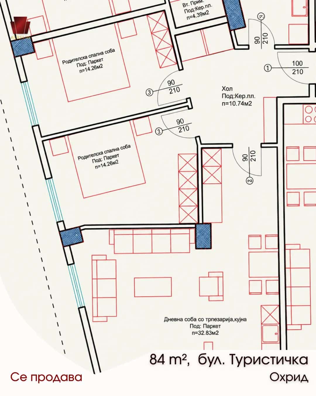 Beautiful ground floor apartment 84 m2