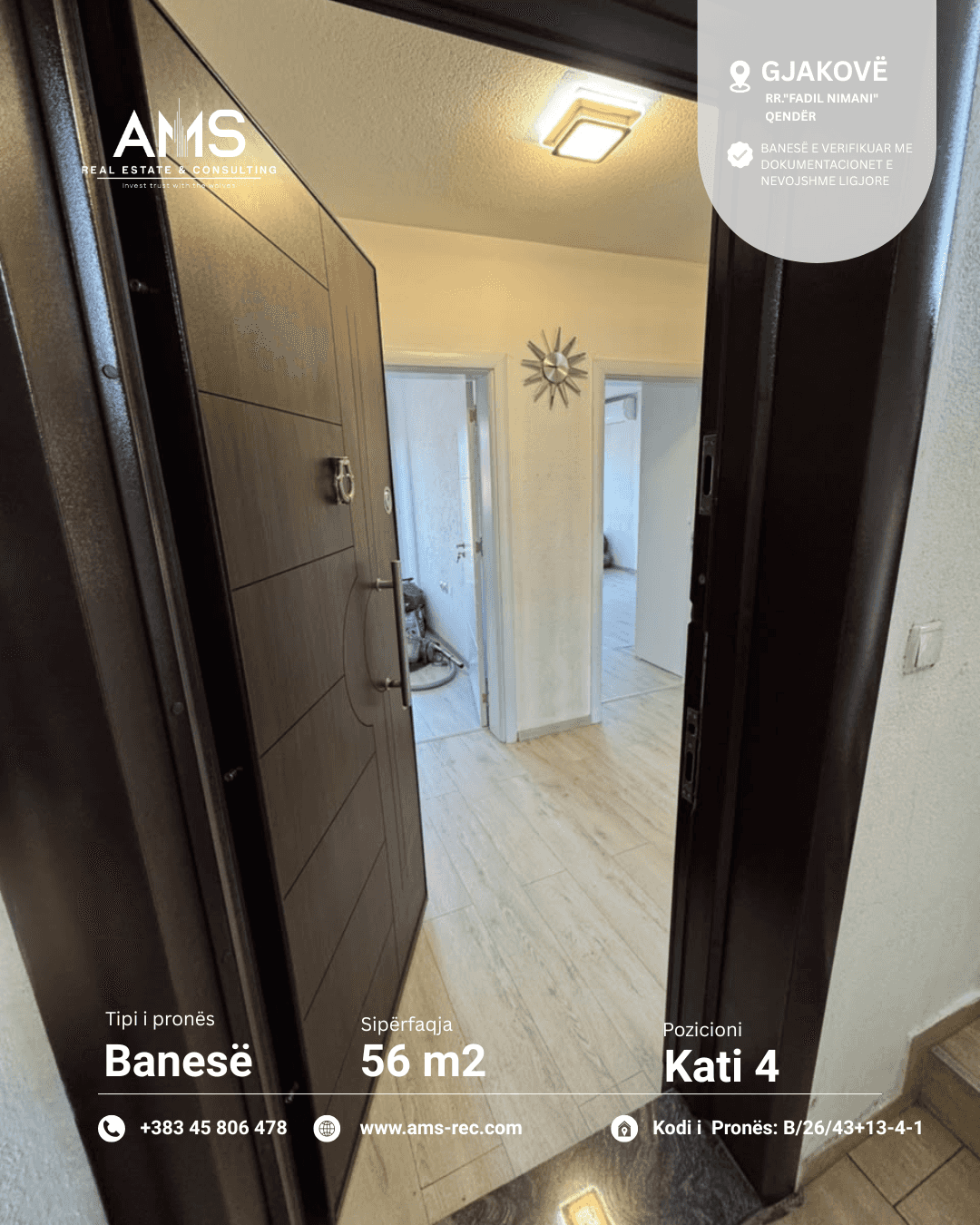 APARTMENT WITH GARAGE FOR SALE – GJAKOVË