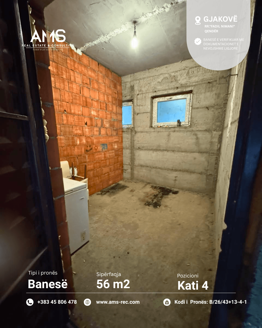 BANESË ME GARAZH NË SHITJE – GJAKOVË 3