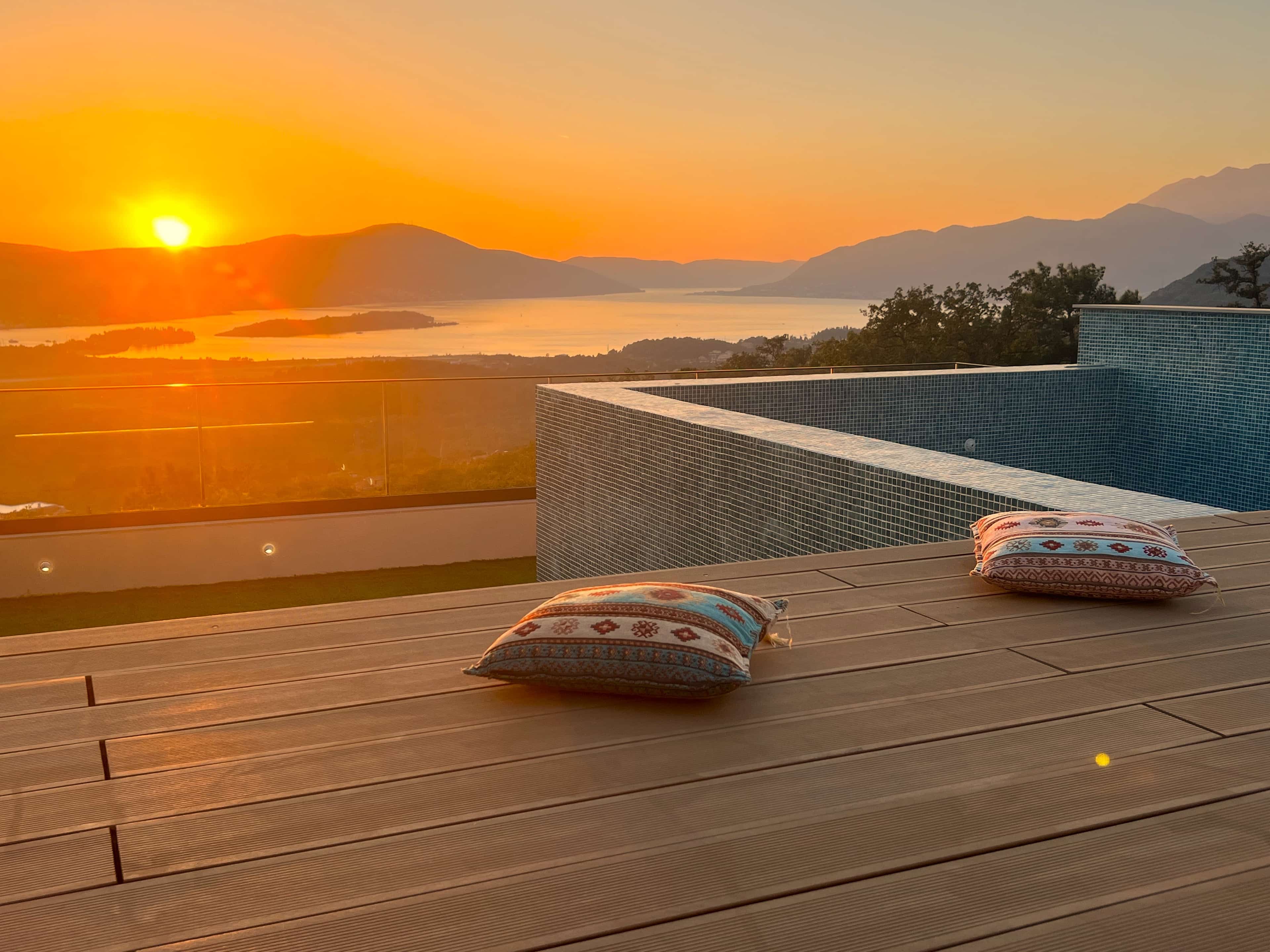 Modern Detached Villa With Rooftop Pool And Bay Views In Kotor